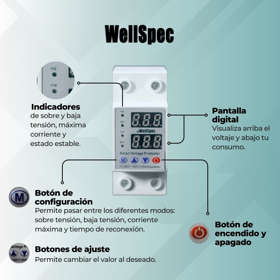 Protector de voltaje 120V-80A WellSpec - Image 4