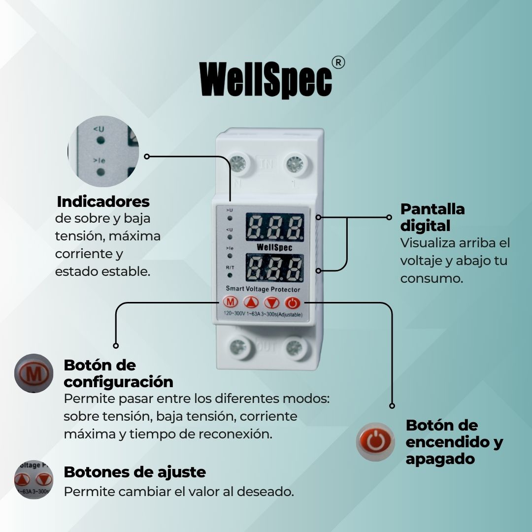 Protector de voltaje 220V-63A WellSpec - Image 8